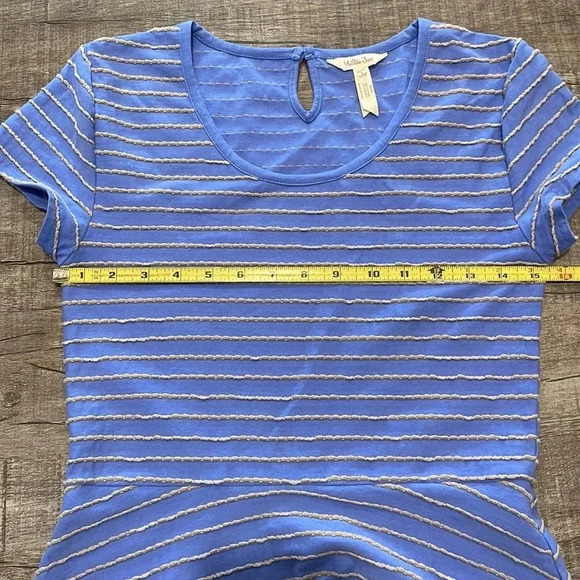 Matilda Jane - Exploration Dress Women’s Size S - Blue Striped A Line Scoop Neck - Picture 10 of 11